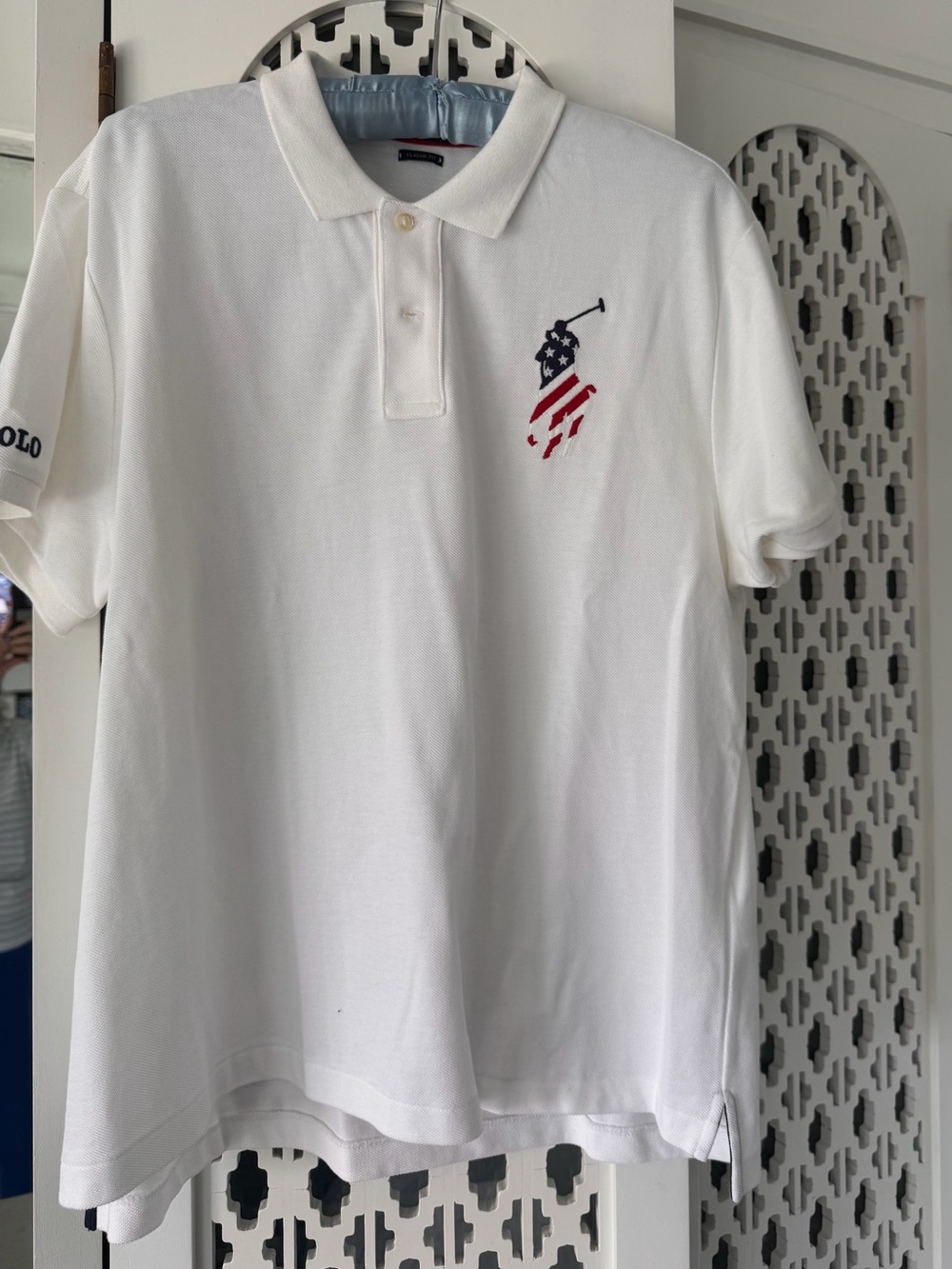 Vintage Polo Ralph Lauren White Polo with Red Trim